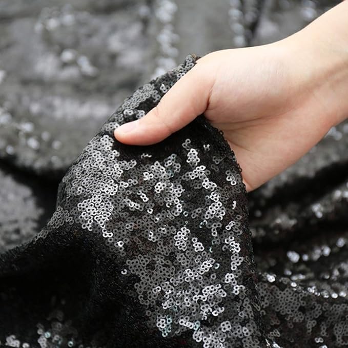 Poise3EHome Black Sequin Backdrop, 10Ft x 10Ft Glitter Photography Background - Image 5