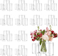 48pcs Glass Vase Cylinder for Centerpieces Small Flower Glass Clear Home Decor by Unknown