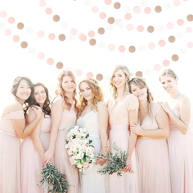 Rose-Gold Pink-White Birthday Party-Decorations Streamers - 52Ft Baby Bridal - Image 7