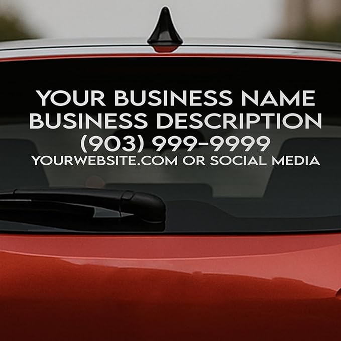 EGD Custom Business Car Decal for Windows or Vans | Personalized Vinyl Stickers by E-GraphicDesignInc