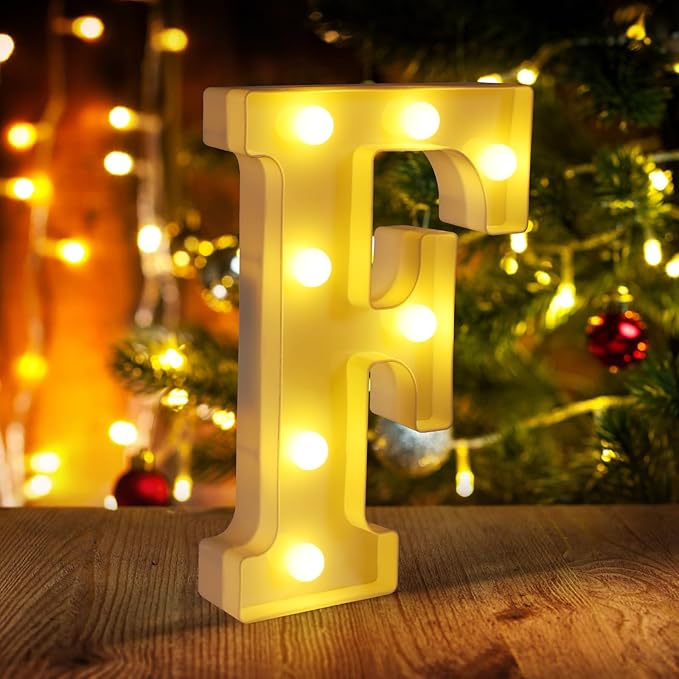Light Up Letters F, LED Sign Marquee Letters 26 Alphabet by funsky