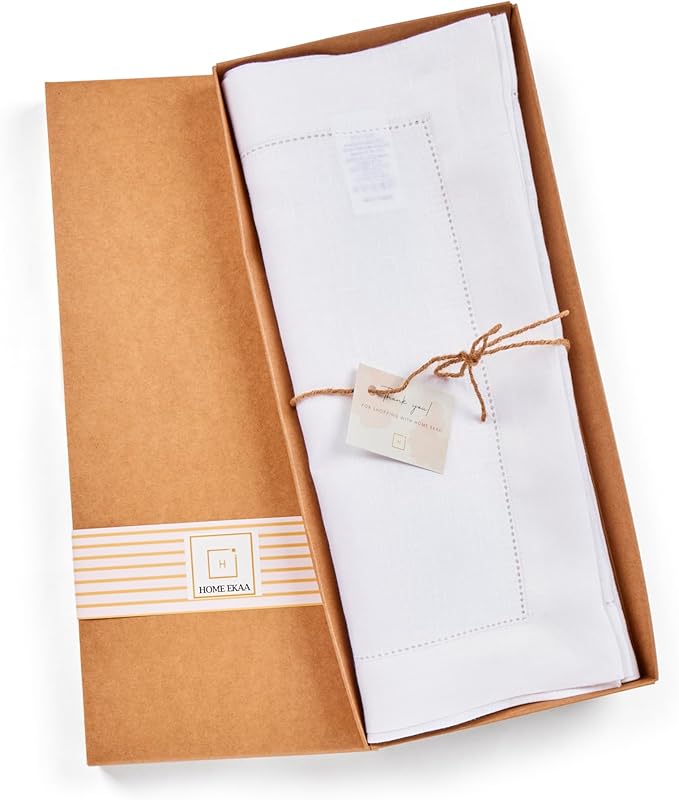 Off White Table Runner 36 inches – Medium Weight Hemstitch, 100% Pure Linen - Image 5