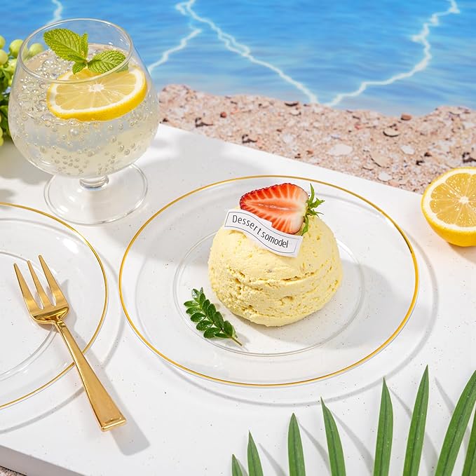 Festiva 200Pcs Clear Plastic Dessert Plates Disposable 6.3" - Image 4