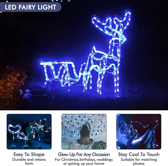 12 Pack Fairy Lights Battery Operated String Lights，7FT 20LED Waterproof Silver - Image 4