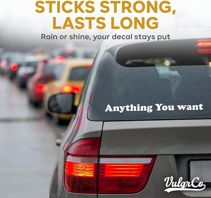 VulgrCo Custom Windshield Sticker, Create Your Own Custom Vinyl Decals - Image 3