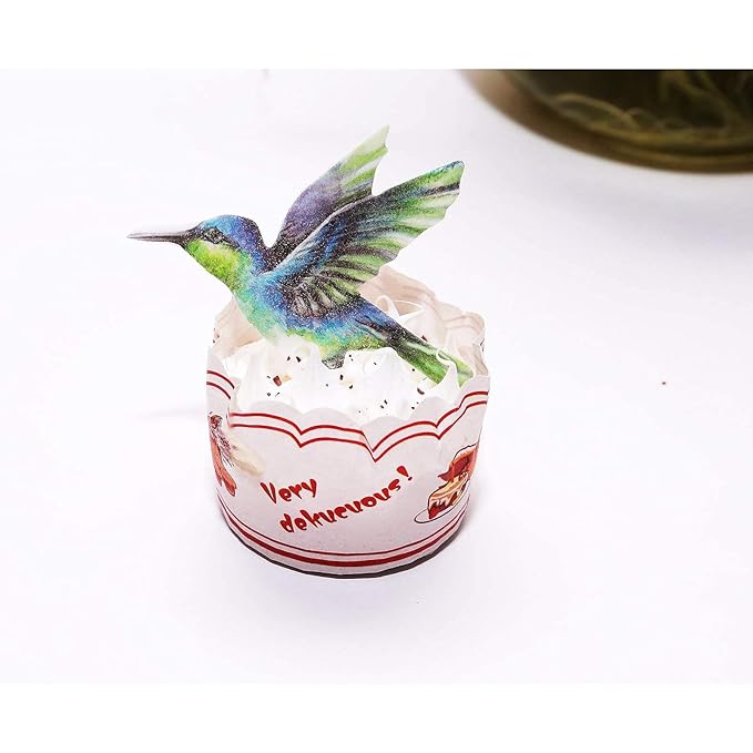 GEORLD Edible Cupcake Topper Wafer Hummingbird Cake Bird Decoration by Wafer - Image 7