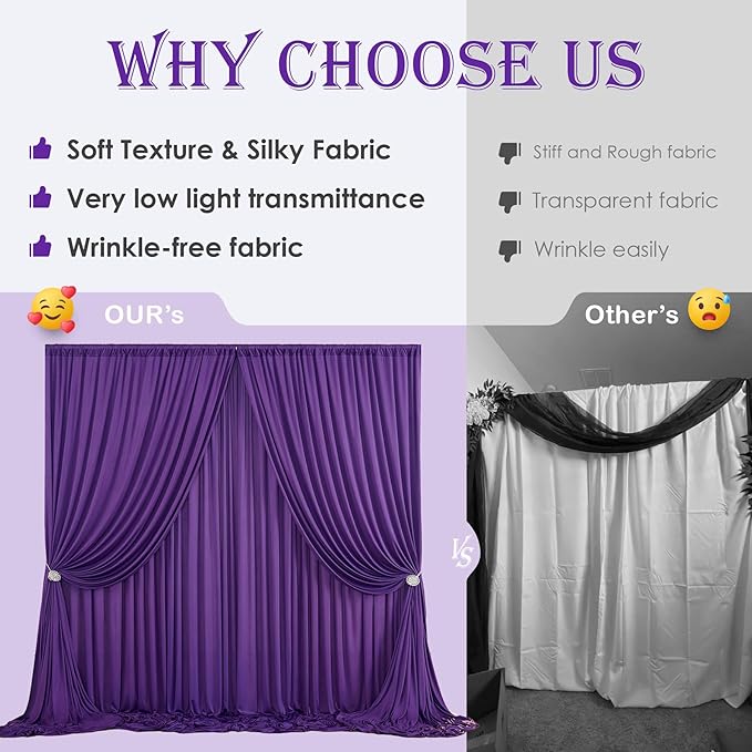 20ftx10ft Purple Backdrop Curtains - Image 6
