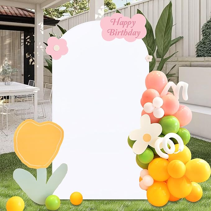 SoarDream Arch Backdrop Cover White Spandex Fitted 5FT White Wedding Arch - Image 7