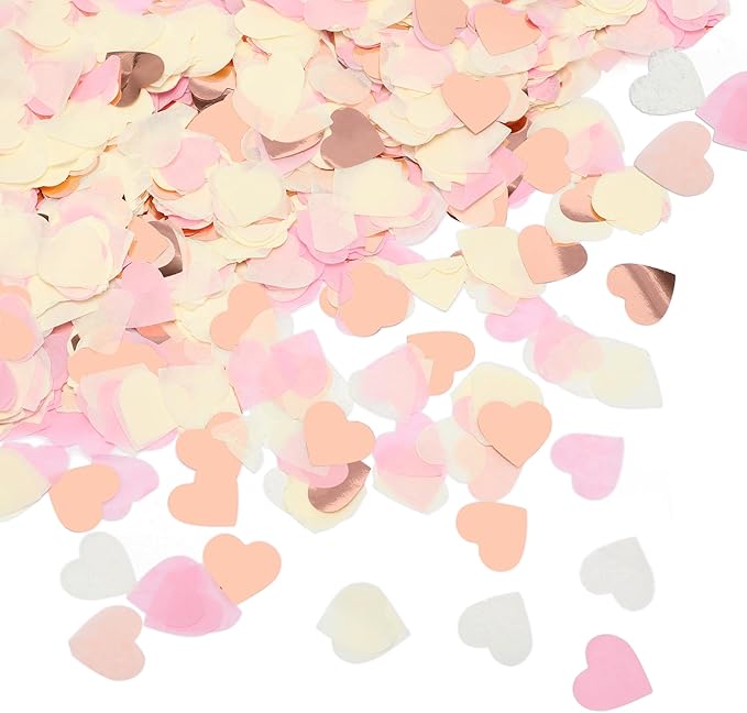 5000Pcs Heart Confetti, Table Confetti Hearts Shaped by Unknown