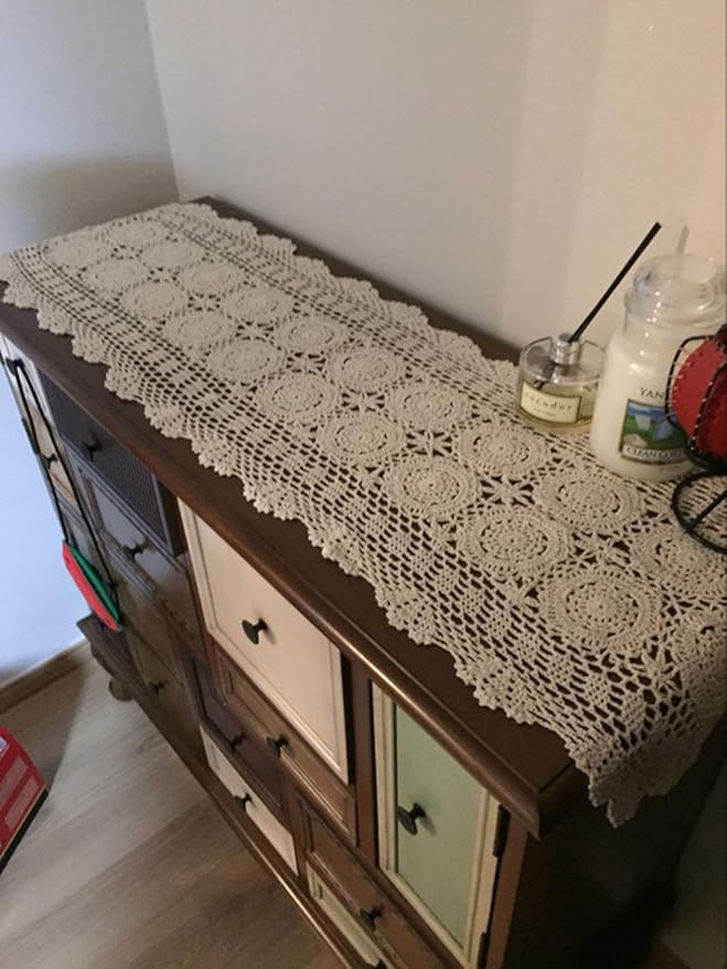 Cotton Handmade Crochet lace Table Runners Oval Tablecloth Doilies Doily Table - Image 6