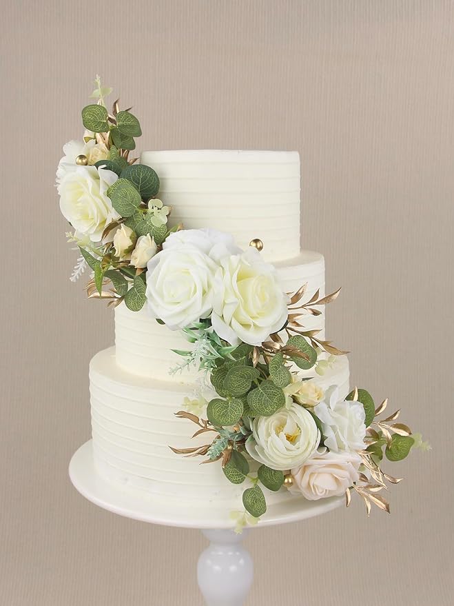 Rinlong 3Pcs Pre-made Cake Toppers Flowers Cake Decorations Wedding Cake - Image 8