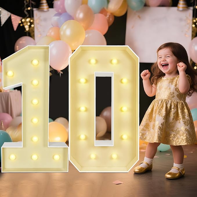 Marquee Light Up Numbers: 3FT Large Decorative Letters Signs by Unknown