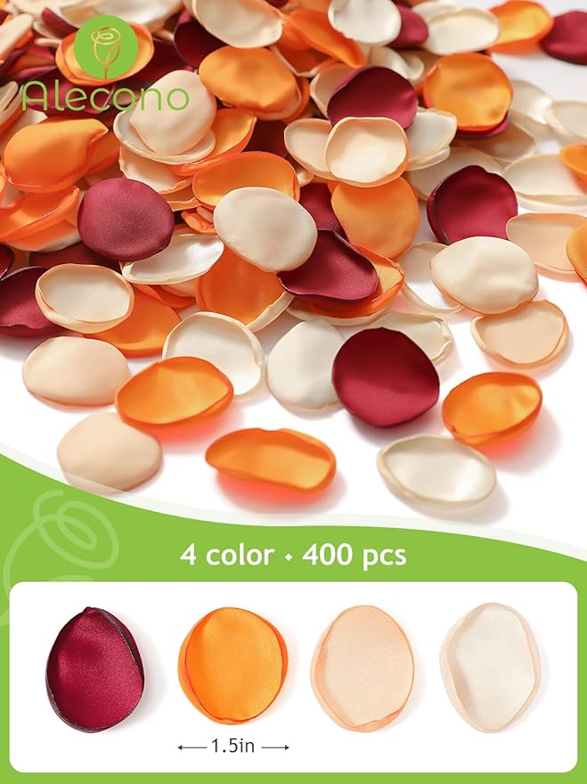 Alecono 400 pcs Silk Rose Petals, Faux Rose Flower Petals - Image 2
