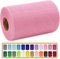 Pink Tulle Fabric Roll 6 Inch X 300 FT Matte Tulle Ribbon Netting Mesh Spool by MIGLORIA