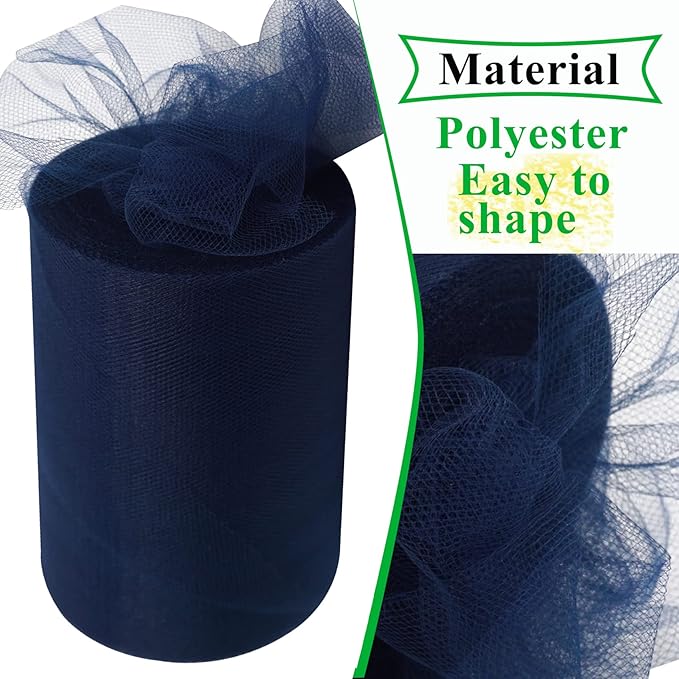 Navy Blue Tulle Fabric Rolls 6 Inch by 100 Yards Fabric Spool Tulle Ribbon - Image 3