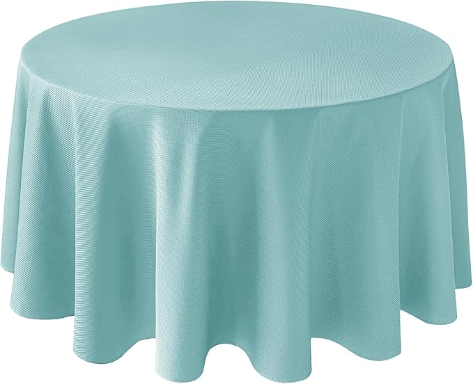Biscaynebay Round Tablecloth 90 Inch-Auqa Blue Outdoor Fabric Table Cover-Small by Biscaynebay