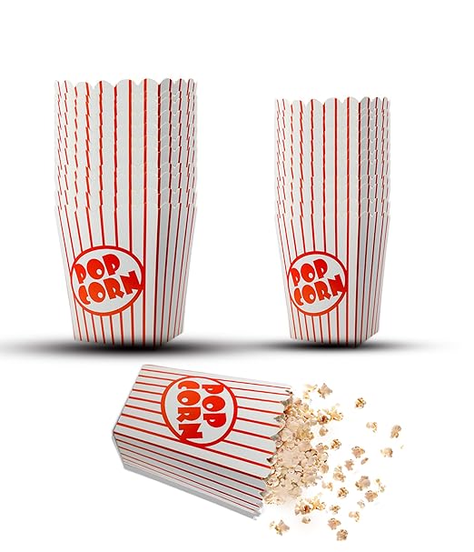 50 Pack Popcorn Boxes Movie Night Popcorn Bags by Unknown