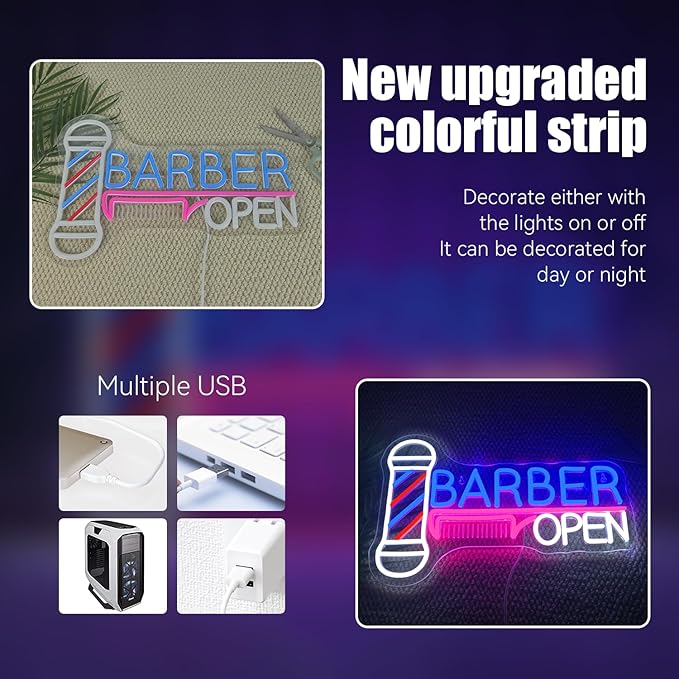 Ineonlife Barber Open Neon Sign Accessories Light Up - Image 4