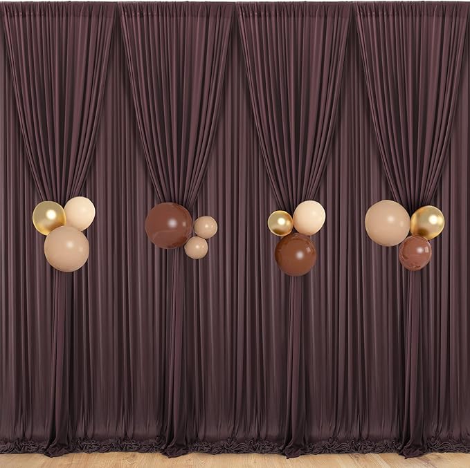 40 ft x 10 ft Wrinkle Free Brown Backdrop Curtain by Outpain