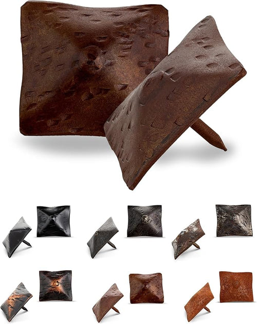100 Pack 1.5" Square Head Iron Clavos Decorative Nails – Sealed Rusted – by BorderlandRusticHardware