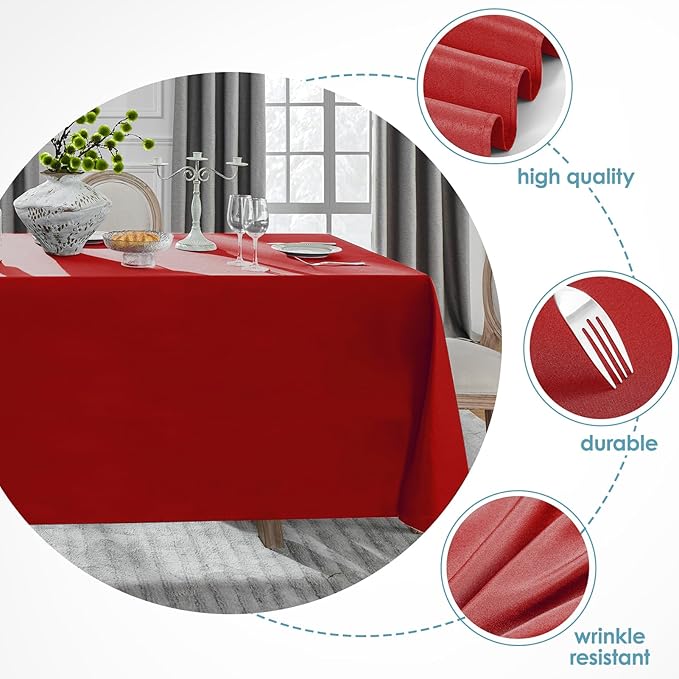 VidaFete 2 Pack 90 * 132inch Rectangle Table Cloth Polyester, Stain Wrinkle - Image 3