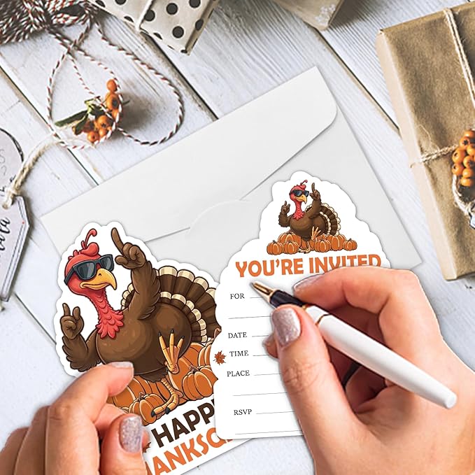 REWIDPARTY 15 Sets Thanksgiving Party Invitations - Image 5