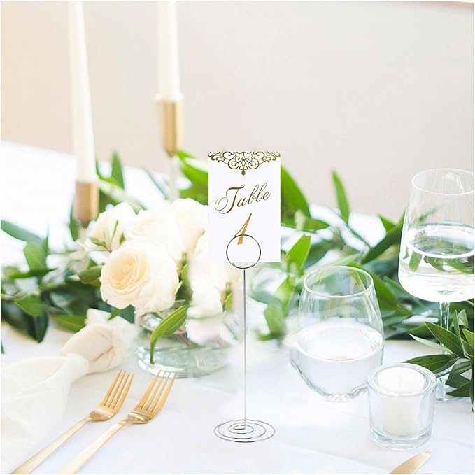 24 Pcs Table Number Holder 8.66inch Tall Metal Iron Place Card Holder - Image 5