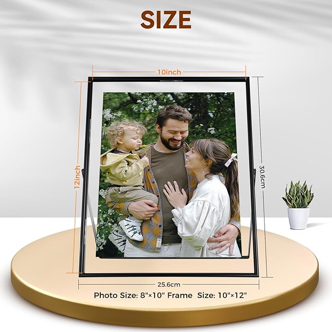 Black Floating Frame, For Picture 9x11, Tabletop Shelf Photo Frames, Classy - Image 2