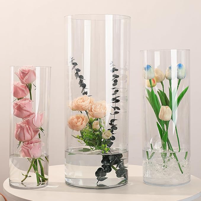 Extra Large Acrylic Cylinder Clear Vase by Unknown