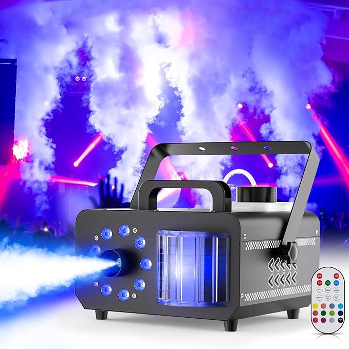 Fog Machine with RGBW LED Lights, 1200W Professional Smoke Machine, 1L Tank - Image 2