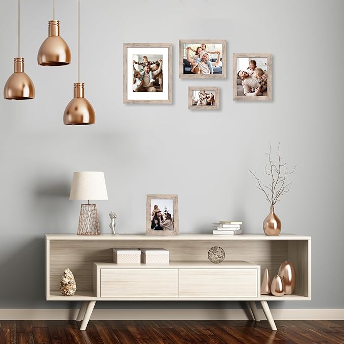 4x6 Picture Frame Set of 4, High Definition Real Glass Smoke Gray Frame - Image 6
