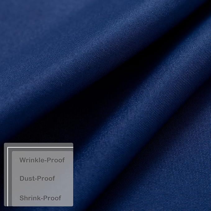 Small Round Navy Tablecloth 36 Inch Polyester Fabric Washable Table Cover - Image 5