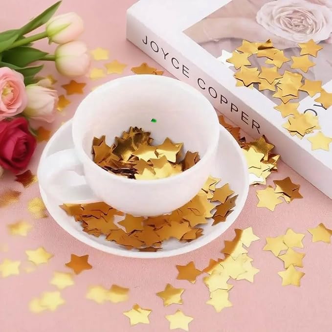 Gold Metallic Foil Star Confetti 0.78inch/2cm 8000PCS Table Confetti - Image 2