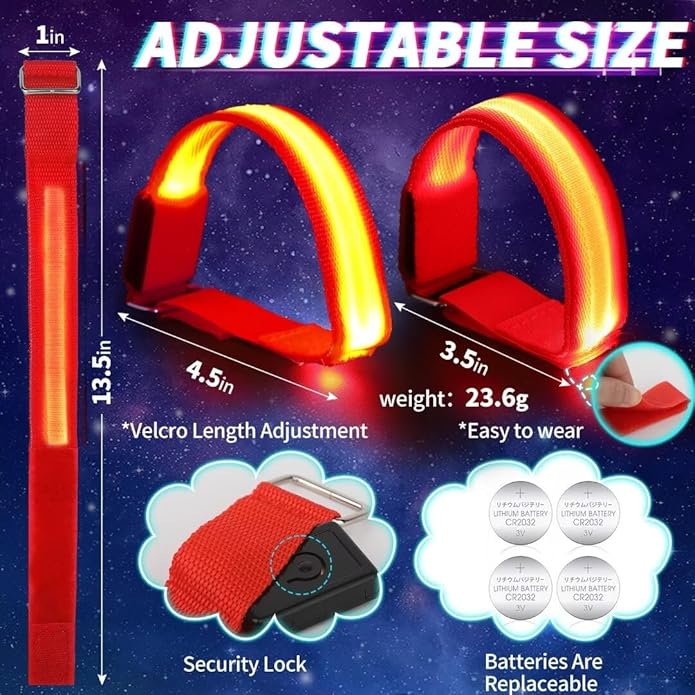 Dilabnba XL Glow Bracelets 6PCS, Reflective LED Bracelets - Image 4