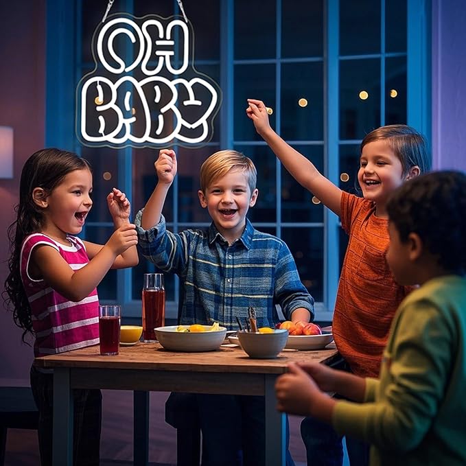 Oh Baby Neon Sign for Backdrop Wall Decor, Cute Decorative Lights, oh baby Neon - Image 8