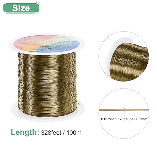 0.3mm Jewelry Wire, 28 Gauge 328FT Craft Wire Copper Beading Wire - Image 3