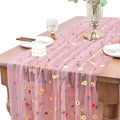 Joanlody 3pcs Blushing Pink Embroidery Daisy Fall Thanksgiving Table Runner by Joanlody
