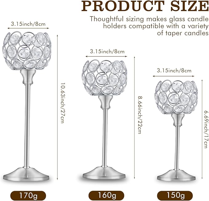 Crystal Candle Holders Set of 16 - Image 6
