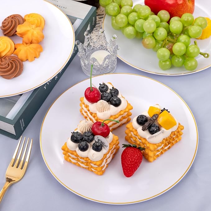 Festiva 50Pcs Gold Plastic Plates - Image 5