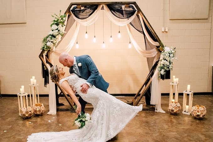 Wedding Arch Draping Fabric Backdrop 1 Panel 30" x 19Ft White Arch Drapes - Image 4