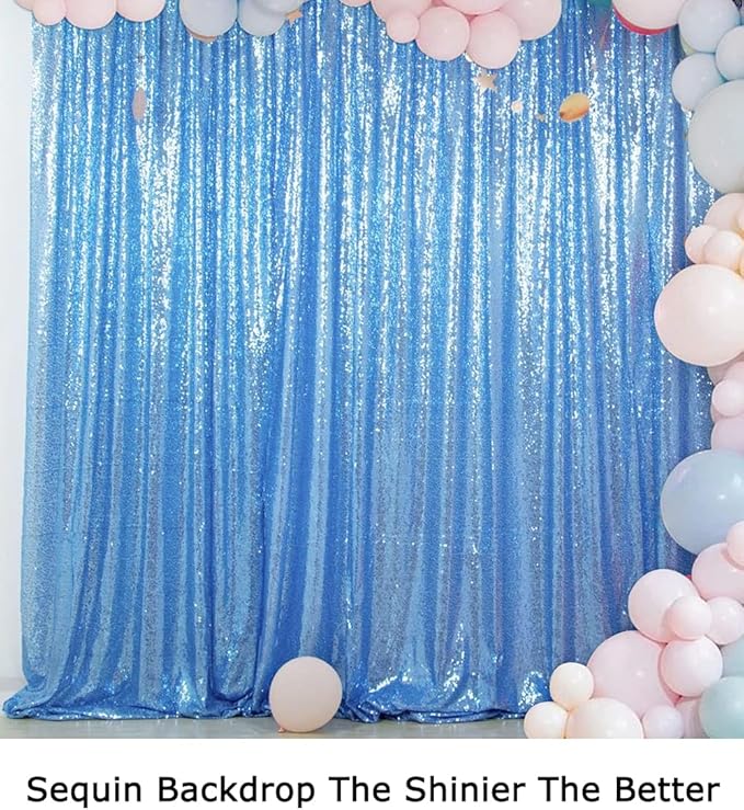 ShiDianYi 4FTX6FT-Baby Blue-Sequin Photo Backdrop, Party/Prom Photography - Image 6