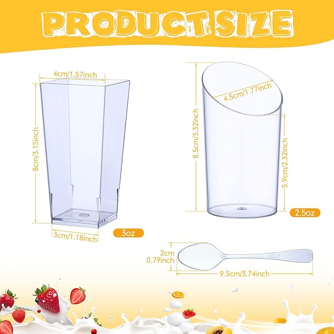 Nuogo 100 Pcs Mini Dessert Cups - Image 2
