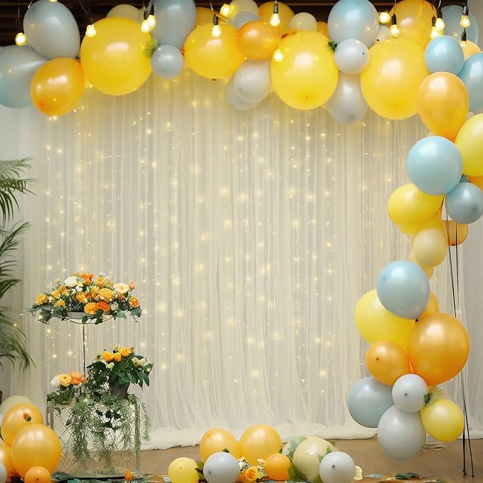 10×10ft Cream White Tulle Backdrop Curtain - Image 6