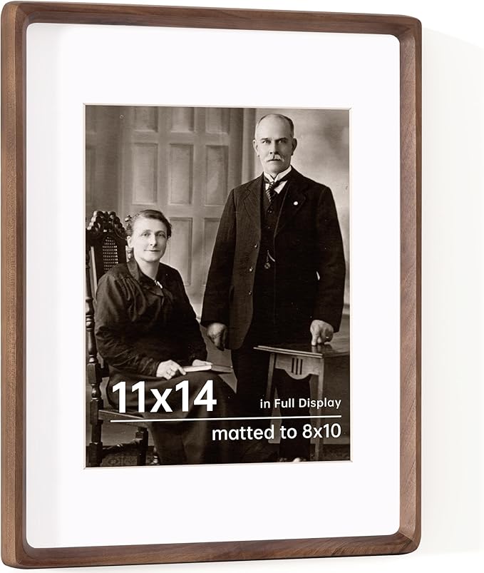 11x14 Wooden Picture Frames USA-Sourced Natural Walnut Solid Wood Photo Frame by Dreamland