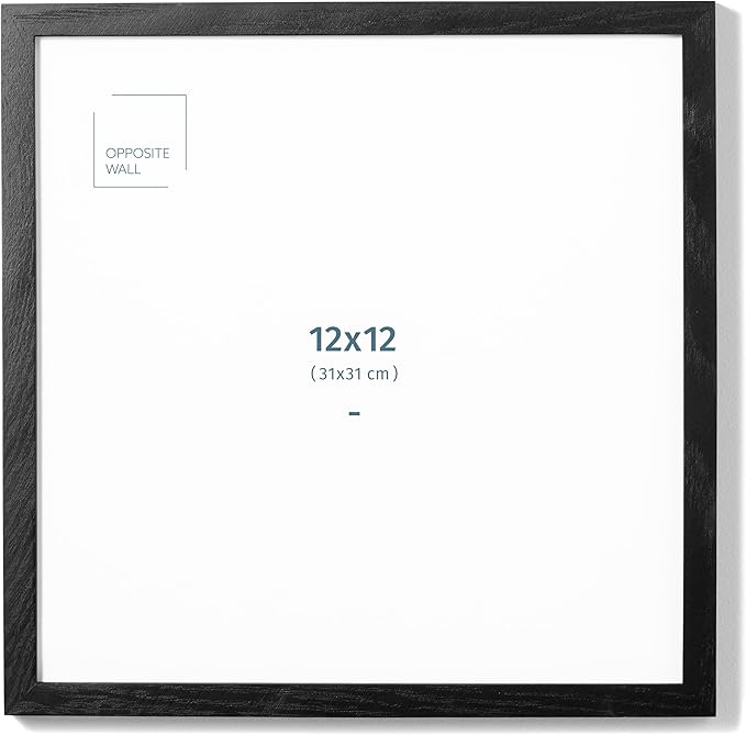 Opposite Wall - 12x12 in - Black Solid Oak Wood Picture Frame - Lightweight by OppositeWall