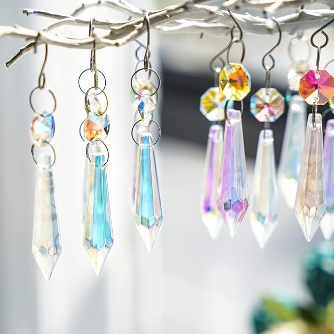 20PCS Chandelier Icicle Crystal Prisms Suncatcher, 55mm Chandelier Crystals - Image 5