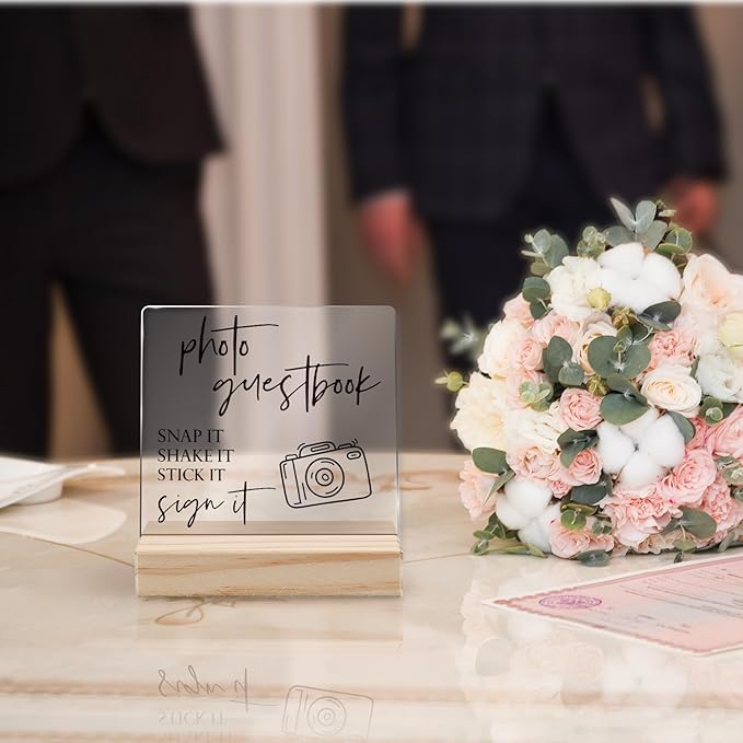 Wedding Guest Book Desk Decor, Acrylic Wedding Signs, Guest Book - Image 5