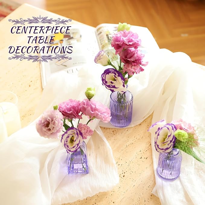 Glass Bud Vases Set of 12, Small Purple Vase Glass Vases - Image 3