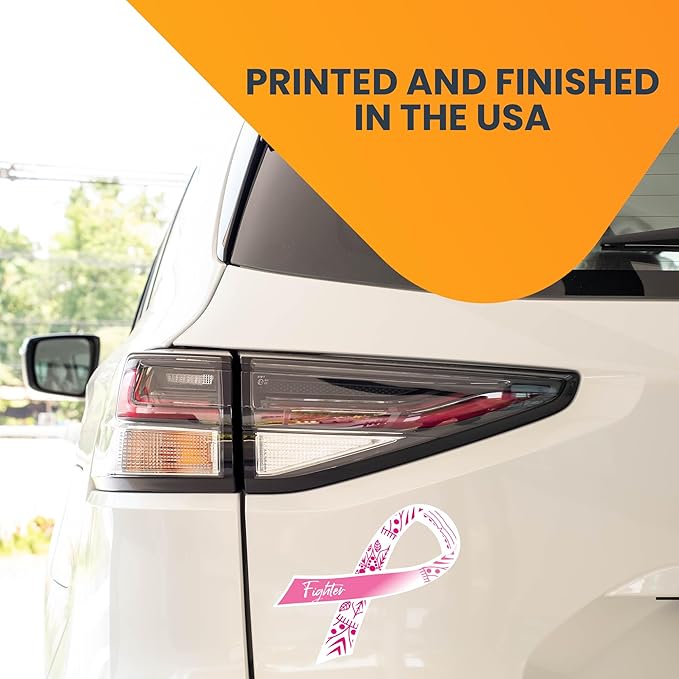 Magnet Me Up Breast Cancer Pink Mandala Fighter Ribbon Magnet Decal, 3.5x7 - Image 4