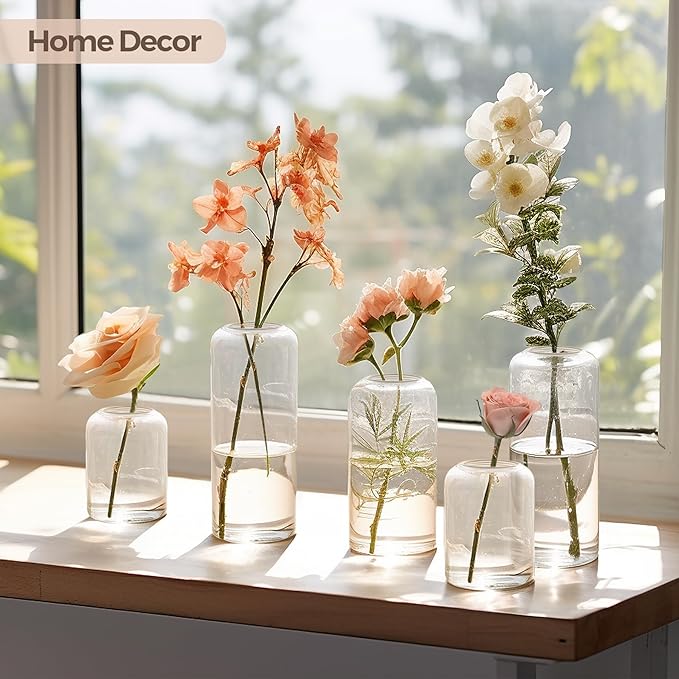 ComSaf Small Flower Vase Set of 15, Glass Bud Vases in Bulk, Decor Centerpiece - Image 7